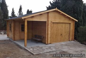 Caseta de jardín - Caseta, garaje, terraza cubierta, mueble de